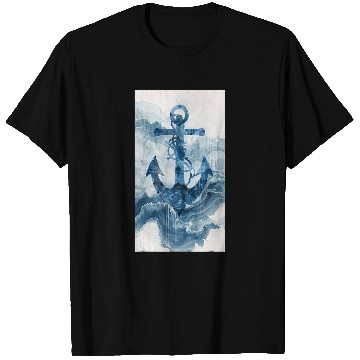 Discover Abstract Nautical Blue Anchor Nautical Maritime T-Shirts