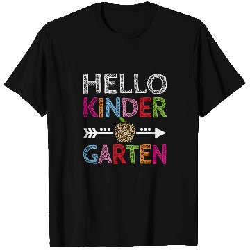 Discover Hello Kindergarten Back to School Teacher Student Leopard T-Shirts