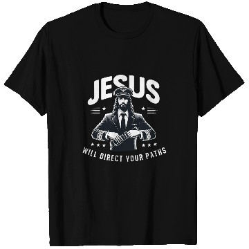 Discover Jesus Will Direct Your Paths Funny Christian Captain Pilot T-Shirts
