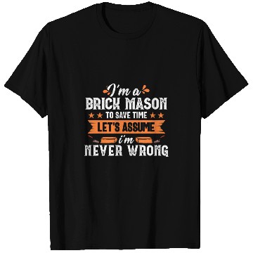 Discover Save Time Brick Mason Bricklayer Construction Worker Gift T-Shirts