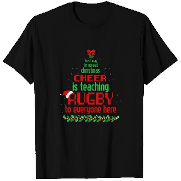 Discover bests Way Spread Christmas Cheer Is Teaching Rugby Funny T-Shirts
