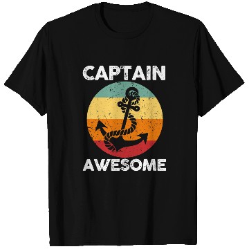 Discover Captain Awesome Anchor Sailor color Holidays Design T-Shirts