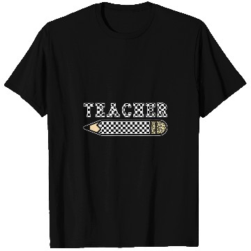Discover Retro Checkered Teacher Leopard Pencil Back To School T-Shirts