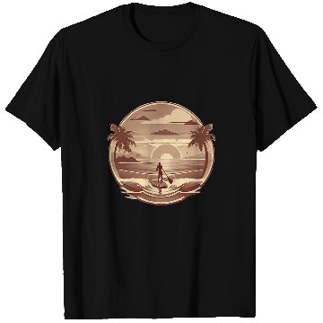 Discover Enjoy SUP Paddle Boat Sunset Stand Up Paddle Board T-Shirts