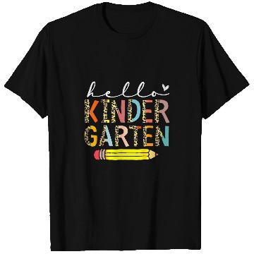 Discover Hello Kindergarten Leopard Back To School Teacher Student T-Shirts