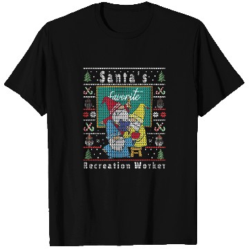 Discover Santas Elfs Ugly Christmas RecreationWorker T-Shirts