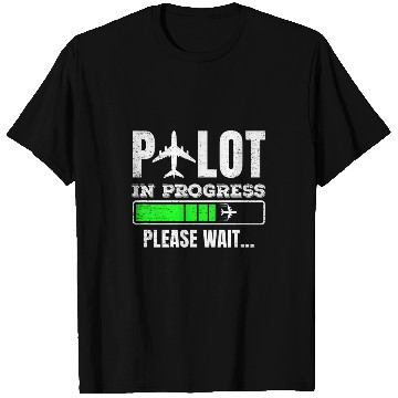 Discover Funny Pilot In Progress Funny Future Pilot Aviation Airplane T-Shirts
