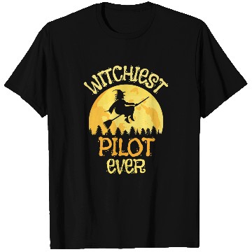 Discover Funny Pilot Witch Halloween Humor T-Shirts