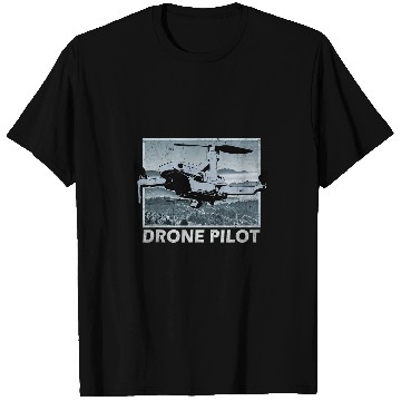 Discover Drone Pilot Over Mountains Mini Pro Vintage T-Shirts