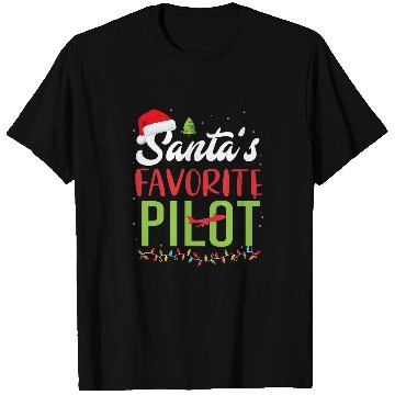 Discover santas favorite pilot christmas santa hat lights T-Shirts