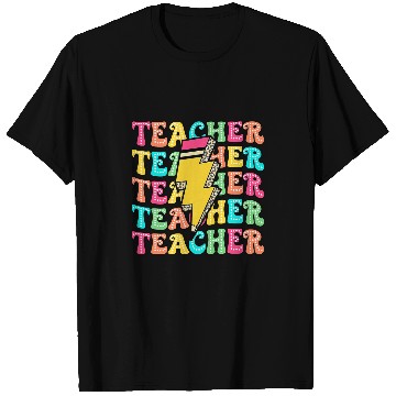 Discover Leopard Teacher Lightning Bolt Back To School Teacher Life 1 T-Shirts