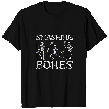 Discover Halloween Pickleball Smashing Bones Skeletons Pickleball T-Shirts