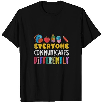 Discover Everyone Communicates Differently SPED Teacher Distressed T-Shirts