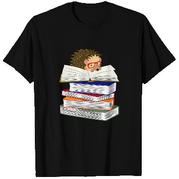Discover Hedgehog Book Lover Hedgepig FurzePig Bookworm Nerd Reader T-Shirts