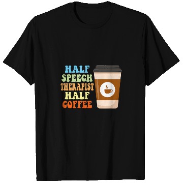 Discover Groovy Half Speech Therapist Half Coffee SLP Retro T-Shirts