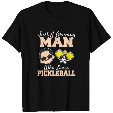 Discover A Grumpy Man Who Loves Pickleball Funny Pickleball Player T-Shirts