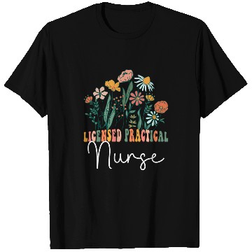 Discover Retro Groovy floral Licensed Practical nurses Wildflower Tees T-Shirts