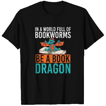 Discover Fantasy Book Reading Bookworm Mythical Creature Book Dragon T-Shirts