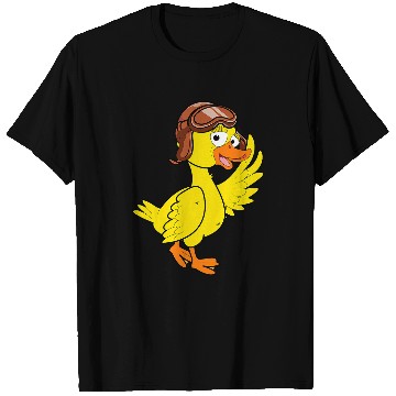 Discover Duck Pilot Cap Glasses Travelling Airplane Aeroplane T-Shirts