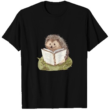Discover Hedgehog Reading A Book Cute Cottagecore Aesthetic T-Shirts