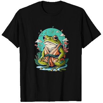 Discover cute cottagecore frog grumpy japanese frog karate sensei T-Shirts