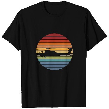 Discover Retro Helicopter Avitation Pilot Heli Aviator Black Hawk T-Shirts