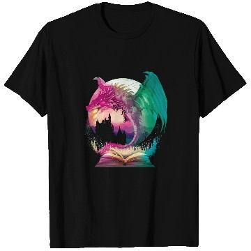 Discover fantasy Bookworm Book Dragon Reader Library T-Shirts