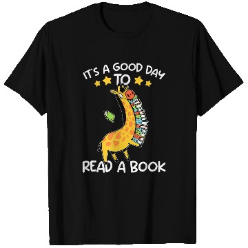 Discover Its Good Day To Read Book Funny Giraffe Library Reading Lov T-Shirts