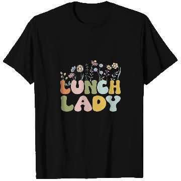 Discover Retro Lunch Lady Wildflower Daisy School Cafeteria Worker T-Shirts