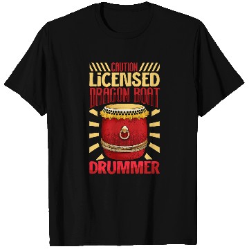Discover Caution licensed dragon boat drummer T-Shirts