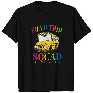 Discover Field Trip Squad School Bus Field Day 2024 Kids T-Shirts