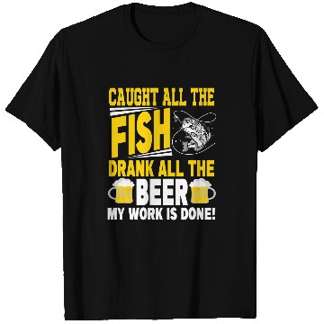 Discover Caught all fish drank all Beer Brewery Alcohol Brew Pub 2 T-Shirts