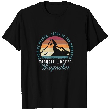 Discover Retro Mountain Religious Christian Miracle Worker Waymaker T-Shirts