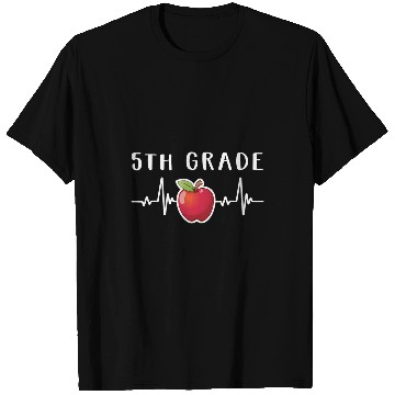Discover Fifth 5th Grade Heartbeat Apple Student Teacher Back School T-Shirts