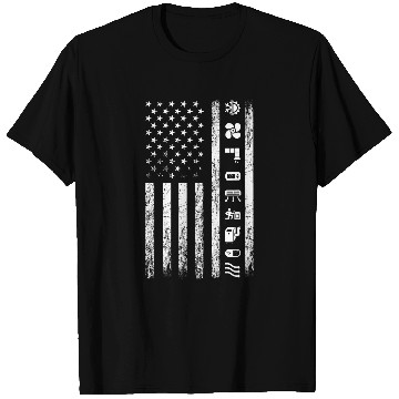 Discover HVAC Technician American Flag US Flag Patriotic Worker T-Shirts
