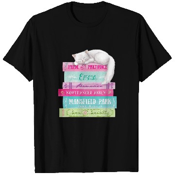 Discover Jane Austen Book Stack Funny Literary Literature T-Shirts