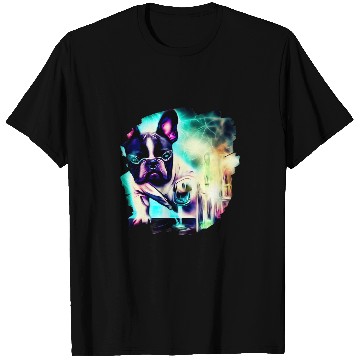 Discover Frenchie Mad Scientist Mixing chemicalss Chemistry Science 1 T-Shirts