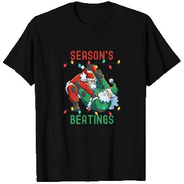 Discover Seasons Beatings Funny Santa Seasons Greetings Mens Womens 1 T-Shirts