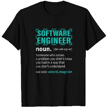 Discover Software Engineer Someone Who Solves A Problem You Didnt T-Shirts