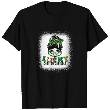 Discover One Lucky Reception Supervisor Bleached St Patricks Day T-Shirts