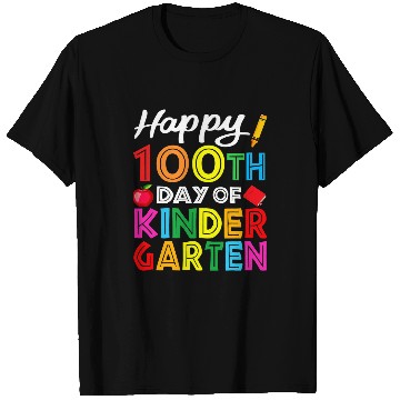 Discover Happy 100th Day of Kindergarten Teacher or Student 9 T-Shirts