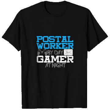 Discover Postal Worker By Day Gamer At Night Mail Carrier T-Shirts