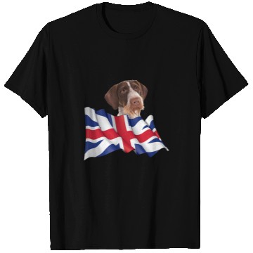 Discover Union Jack Flag Dog Pointers German Wirehaired T-Shirts