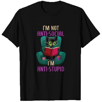Discover antis Stupid Cat Books Bookworm Book Reading T-Shirts