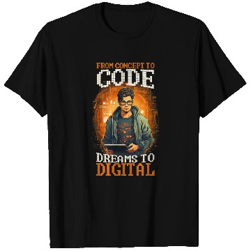 Discover Programming Concept To Code Digital Software Developer T-Shirts