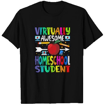 Discover Virtually Awesome Homeschool Student Back To School 1 T-Shirts