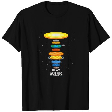 Discover Flat Earth Theory Solar System Space Scientist Funny Science T-Shirts