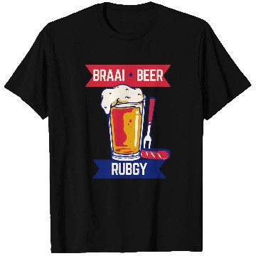 Discover Braai Beer Rugby South African T-Shirts
