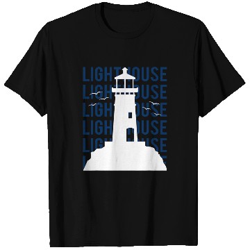 Discover Lighthouse Tower Sea Ocean Beach Lightkeeper Mariner Captain T-Shirts
