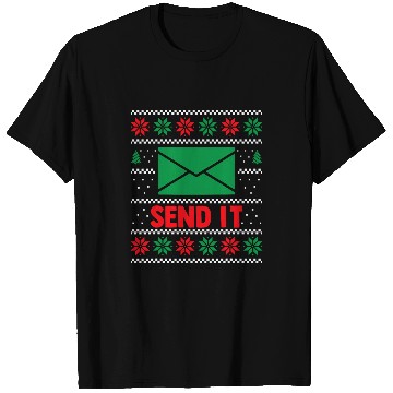 Discover Send It Mail Carrier Postal Worker Mailman xmass Christmas T-Shirts